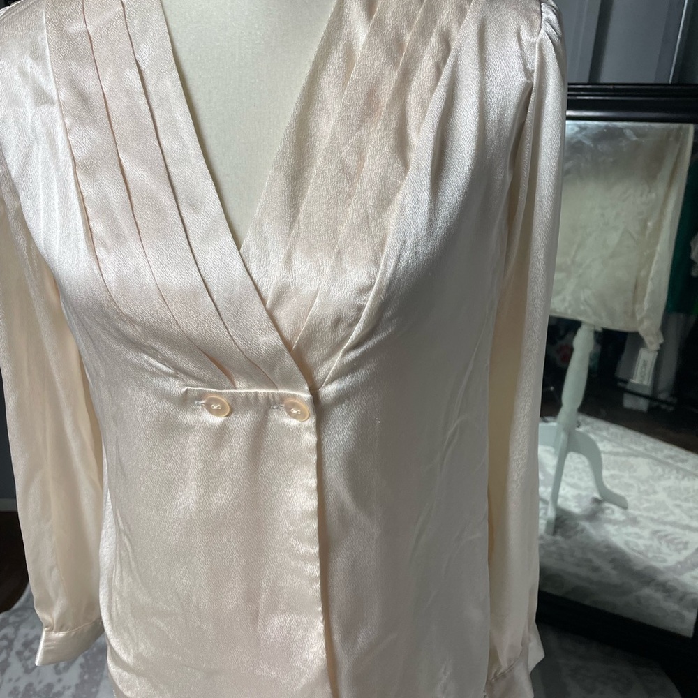 NICOLA Cream Satin Blouse